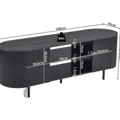 Tv Meubels-Rousseau tv-meubel Lagos - 160 x 45 x 58 cm - Donkerbruin