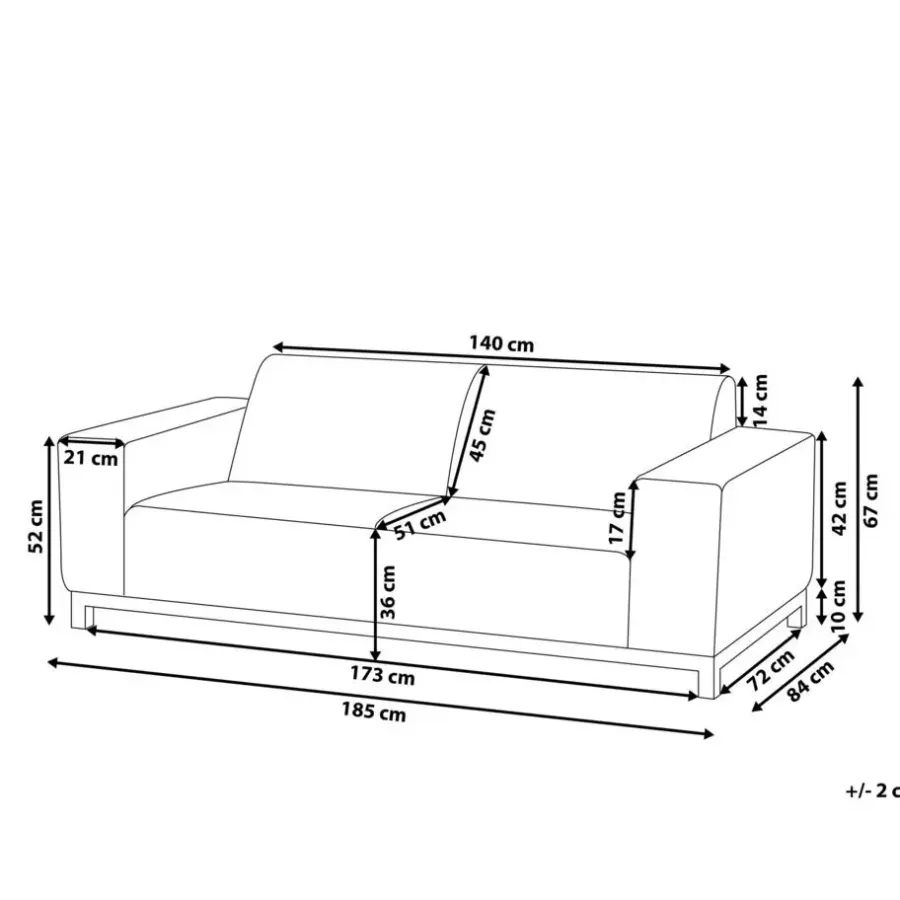 Beliani ROVIGO - Loungebank - Lichtgrijs - Polyester