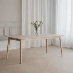Houten Eettafels-Leen Bakker Rowico Home Filippa Houten Eettafel Verlengbaar 180 cm - Whitewash