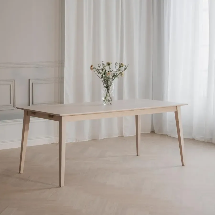 Houten Eettafels-Leen Bakker Rowico Home Filippa Houten Eettafel Verlengbaar 180 cm - Whitewash