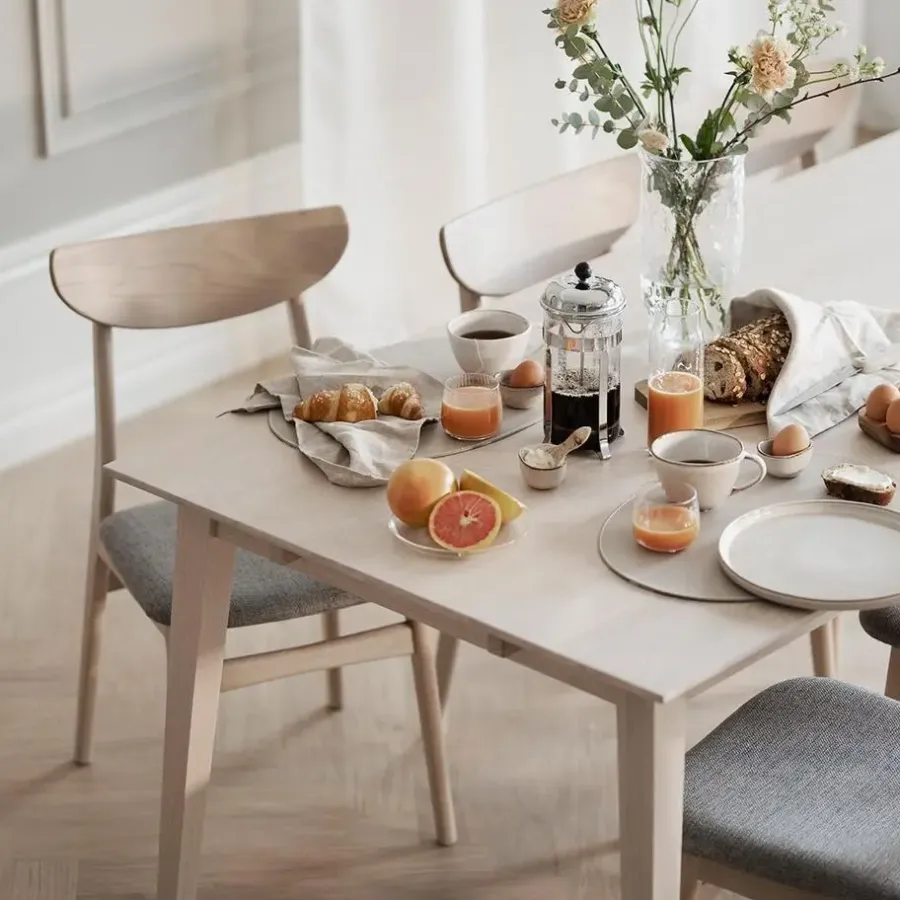 Houten Eettafels-Leen Bakker Rowico Home Filippa Houten Eettafel Verlengbaar 180 cm - Whitewash
