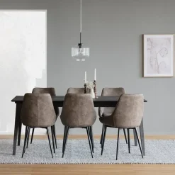 Leen Bakker Rowico Home Filippa Houten Eettafel Verlengbaar 180 cm - Donker Eiken