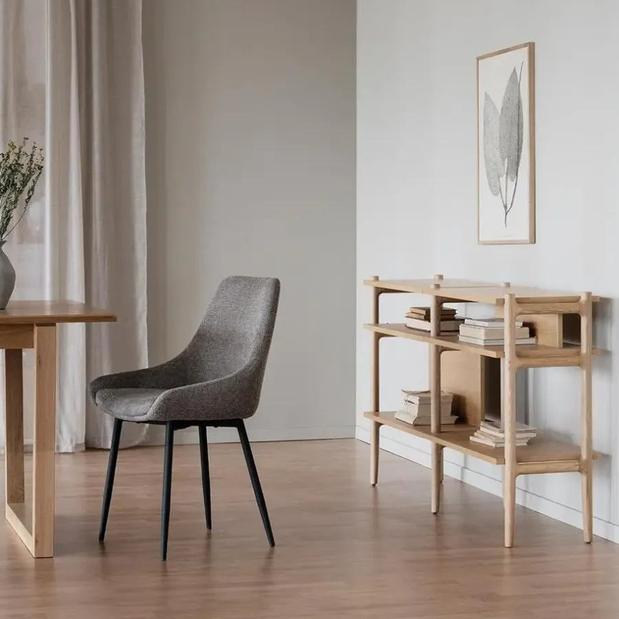 Wandkasten-Leen Bakker Rowico Home Holton Hoge Houten Wandkast - B 140 cm - Naturel