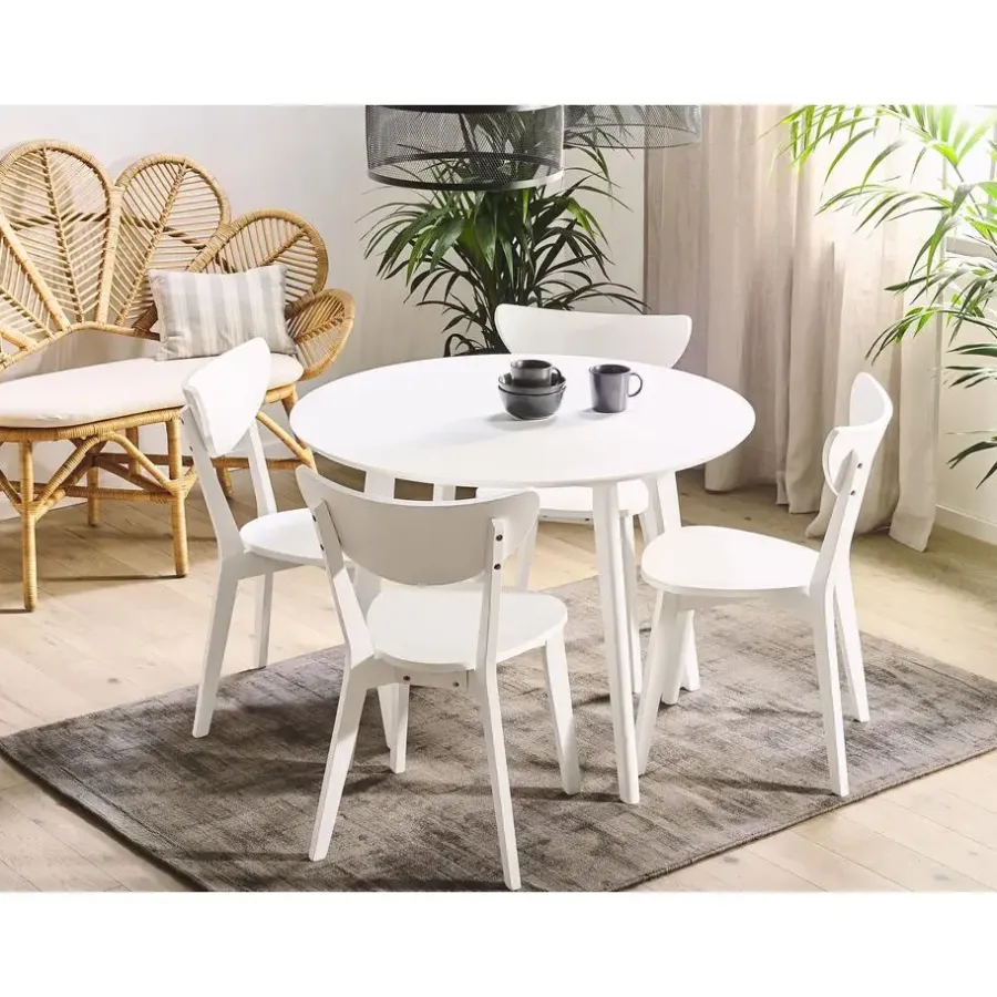 Beliani ROXBY - Eettafel - Wit - 100 x 100 cm - MDF