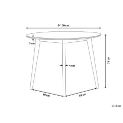 Beliani ROXBY - Eettafel - Wit - 100 x 100 cm - MDF
