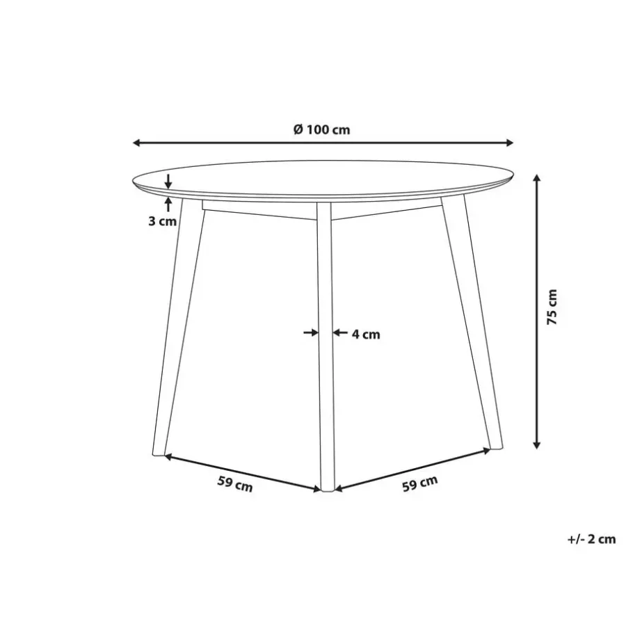 Beliani ROXBY - Eettafel - Wit - 100 x 100 cm - MDF