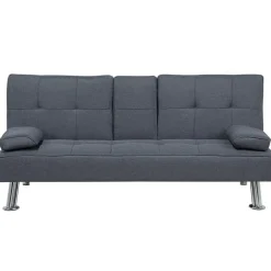 Beliani ROXEN - Slaapbank 3-zits - Donkergrijs - Polyester