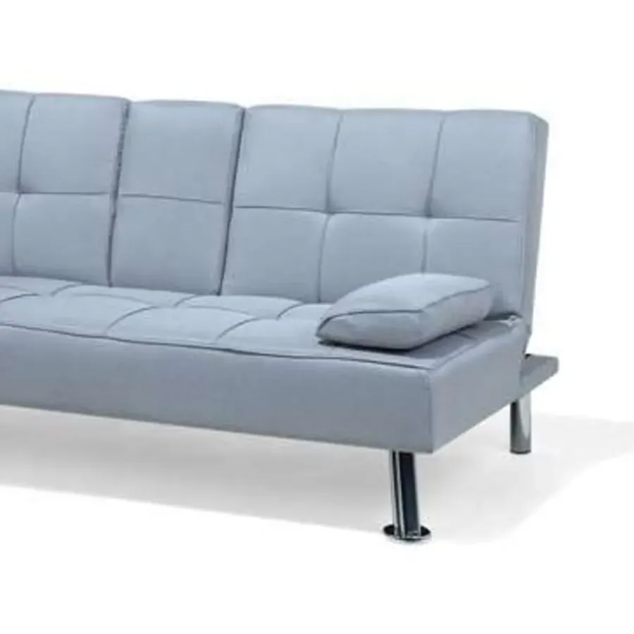 Beliani ROXEN - Slaapbank 3-zits - Grijs - Polyester