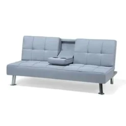 Beliani ROXEN - Slaapbank 3-zits - Grijs - Polyester
