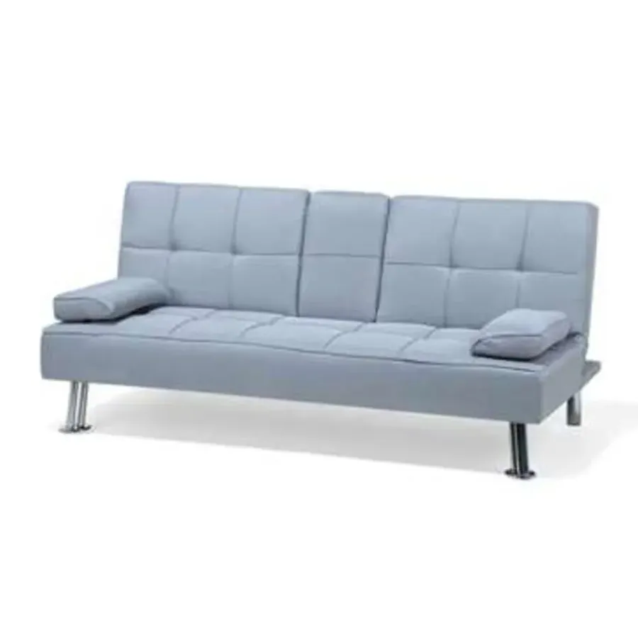 Beliani ROXEN - Slaapbank 3-zits - Grijs - Polyester