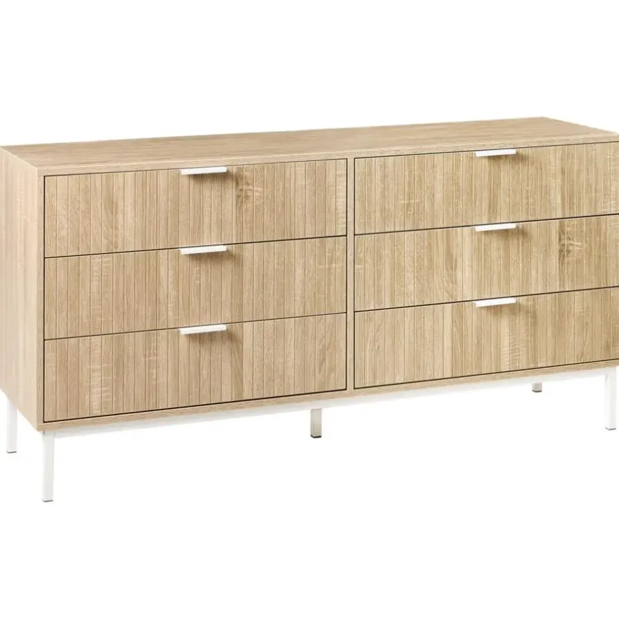 Ladekasten|Ladekasten-Leen Bakker ROYALLA - Ladekast met 6 lades - Lichtbruin - MDF