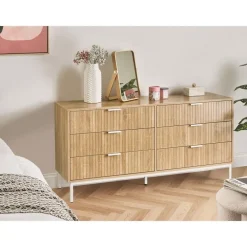 Ladekasten|Ladekasten-Leen Bakker ROYALLA - Ladekast met 6 lades - Lichtbruin - MDF
