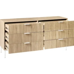 Ladekasten|Ladekasten-Leen Bakker ROYALLA - Ladekast met 6 lades - Lichtbruin - MDF