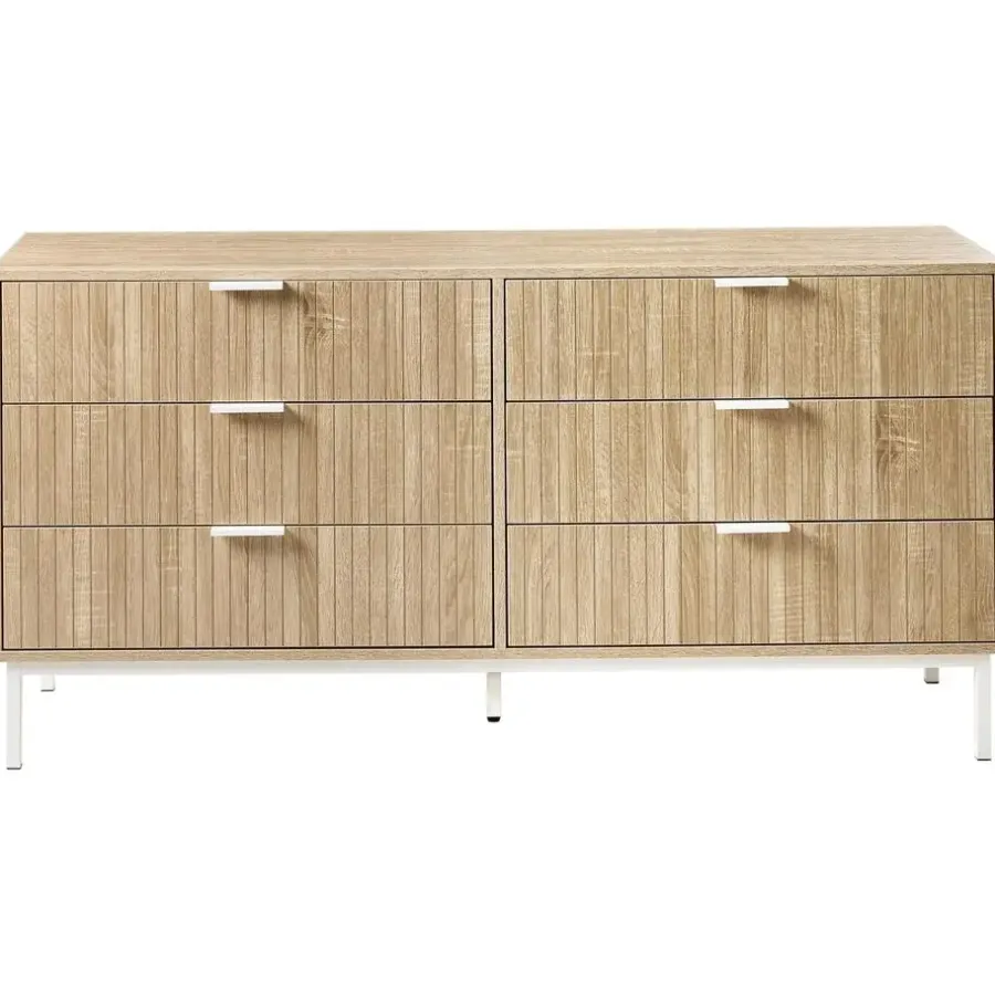 Ladekasten|Ladekasten-Leen Bakker ROYALLA - Ladekast met 6 lades - Lichtbruin - MDF