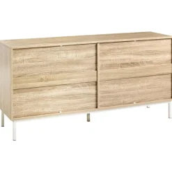 Ladekasten|Ladekasten-Leen Bakker ROYALLA - Ladekast met 6 lades - Lichtbruin - MDF