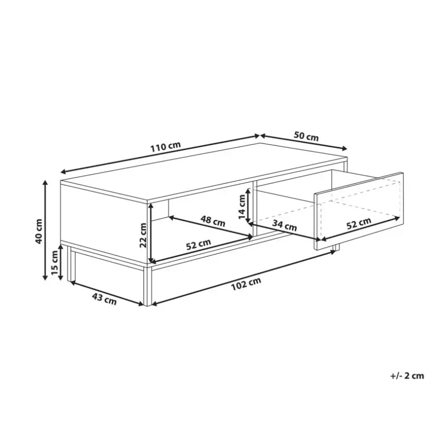 Leen Bakker ROYALLA - Salontafel - Lichtbruin - MDF