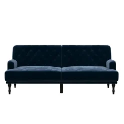 Dorel Home Ruby - 3-zits slaapbank in blauw fluweel
