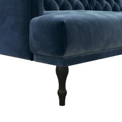 Dorel Home Ruby - 3-zits slaapbank in blauw fluweel