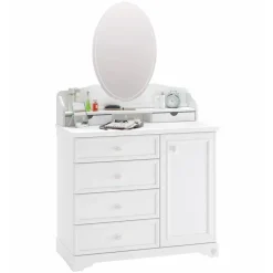 Ladekasten|Ladekasten-Leen Bakker Rustic commode ladekast wit compleet meisjeskamer