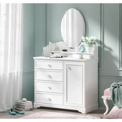 Ladekasten|Ladekasten-Leen Bakker Rustic commode ladekast wit compleet meisjeskamer