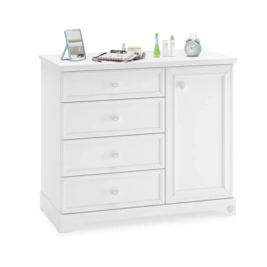 Ladekasten|Ladekasten-Leen Bakker Rustic commode ladekast wit meisjeskamer