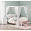 Kinderbedden-Leen Bakker Rustic hemelbed twijfelaar meisjesbed meisjeskamer 200 x 120 cm