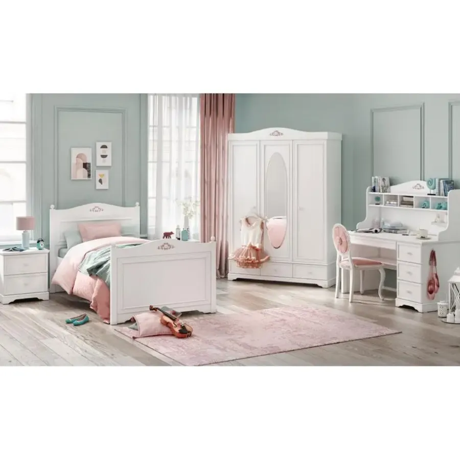 Kinderbedden-Merkloos Rustic meisjesbed meisjeskamer 200 x 100 cm