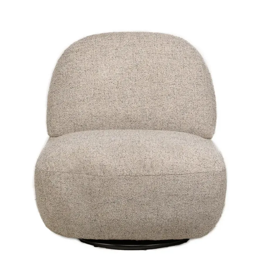 Nordlys Salonstoel Swivel van metaal en beige fluweel