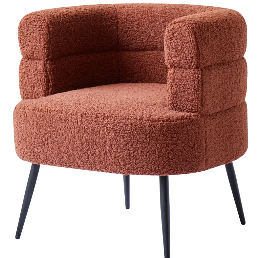 Fauteuils-Nordlys Salonstoel van metaal en terracotta lussen