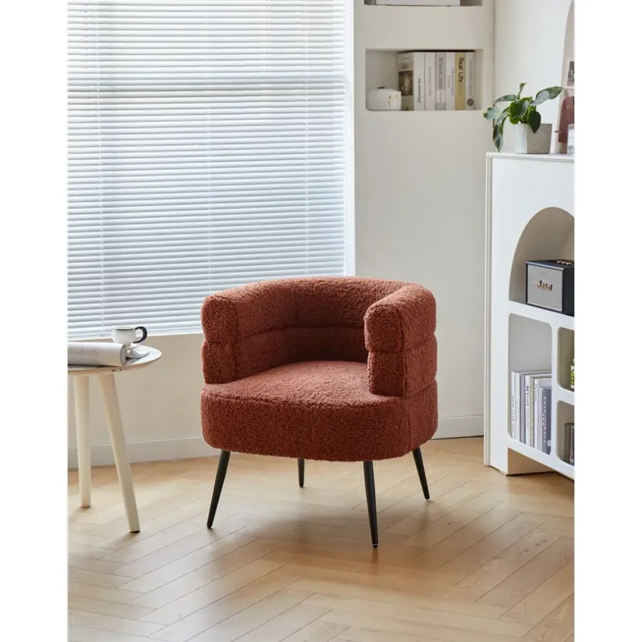 Fauteuils-Nordlys Salonstoel van metaal en terracotta lussen