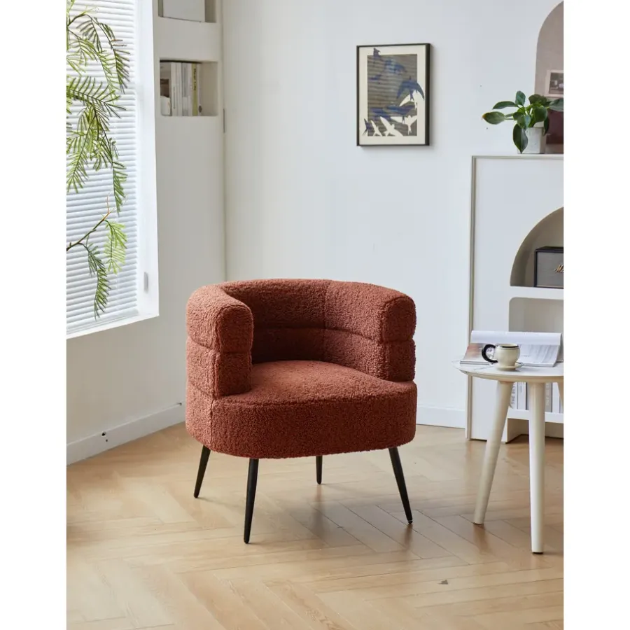 Fauteuils-Nordlys Salonstoel van metaal en terracotta lussen