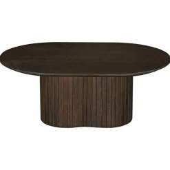 Giga Meubel Salontafel Donkerbruin Mangohout - Ovaal - 120x70x35cm - Ava