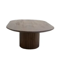 Giga Meubel Salontafel Donkerbruin Mangohout - Ovaal - 120x70x35cm - Ava