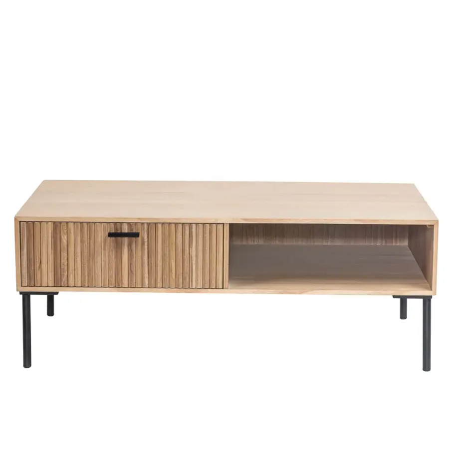 Salontafels-Nordlys Salontafel met 1 lade van essen en metaal