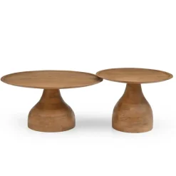 Giga Meubel Salontafel Naturel Mangohout - Ø60x42cm - Joji
