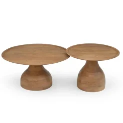 Giga Meubel Salontafel Naturel Mangohout - Ø60x42cm - Joji