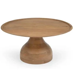 Giga Meubel Salontafel Naturel Mangohout - Ø80x39cm - Joji