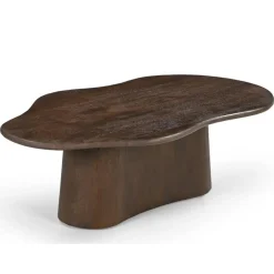 Salontafels-Giga Meubel Salontafel Organisch 120cm - Donkerbruin Mangohout - Jessie