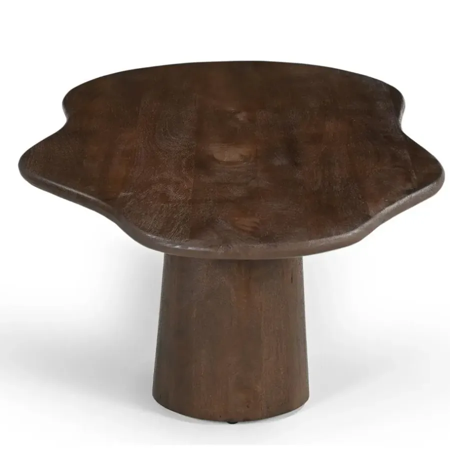 Salontafels-Giga Meubel Salontafel Organisch 120cm - Donkerbruin Mangohout - Jessie