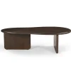 Salontafels-Giga Meubel Salontafel Organisch 130cm - Donkerbruin Mangohout - Sira