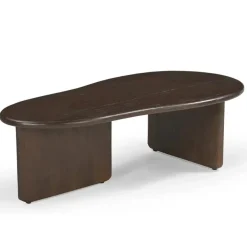 Salontafels-Giga Meubel Salontafel Organisch 130cm - Donkerbruin Mangohout - Sira