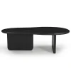 Salontafels-Giga Meubel Salontafel Organisch 130cm - Zwart Mangohout - Sira