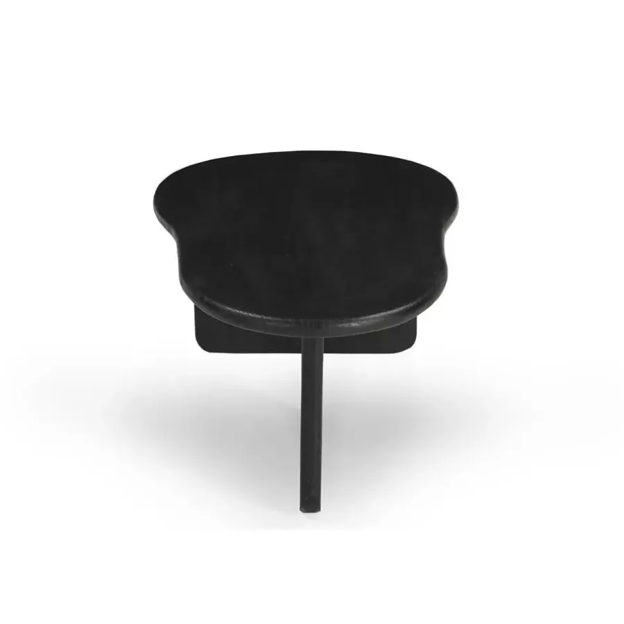 Salontafels-Giga Meubel Salontafel Organisch 130cm - Zwart Mangohout - Sira