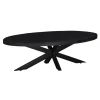 Salontafels-Giga Meubel Salontafel Ovaal - Zwart - 130cm - Mangohout - Tafel Mansour