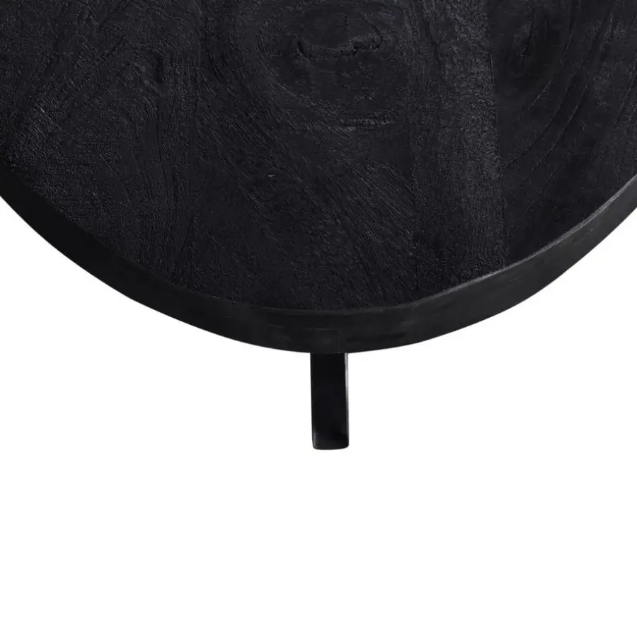 Salontafels-Giga Meubel Salontafel Ovaal - Zwart - 130cm - Mangohout - Tafel Mansour