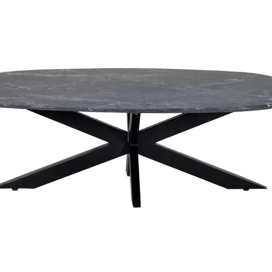 Giga Meubel Salontafel Richy Zwart Marmer Deens Ovaal 120cm