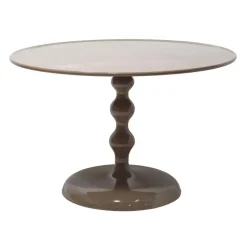 Salontafels-Giga Meubel Salontafel Rond - Taupe Glans - 59x59x38,5cm - Carien