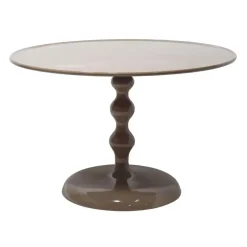 Salontafels-Giga Meubel Salontafel Rond - Taupe Glans - 59x59x38,5cm - Carien