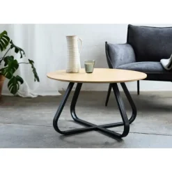 Salontafels-Giga Living Salontafel Rond Ø80cm - Naturel Eiken - Cesura