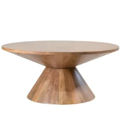 Giga Meubel Salontafel Rond 90cm - Naturel Mangohout - Sep